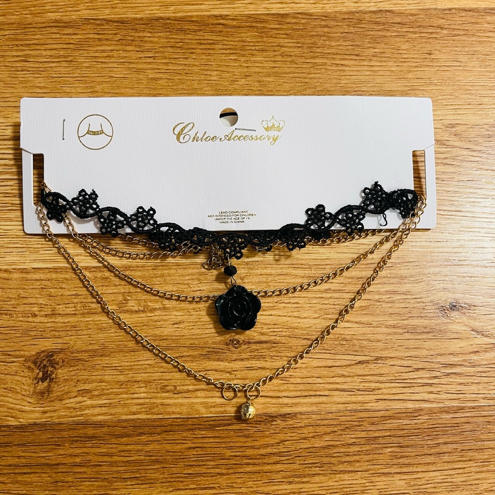 Chloe Accessory Black Lace Choker Necklace